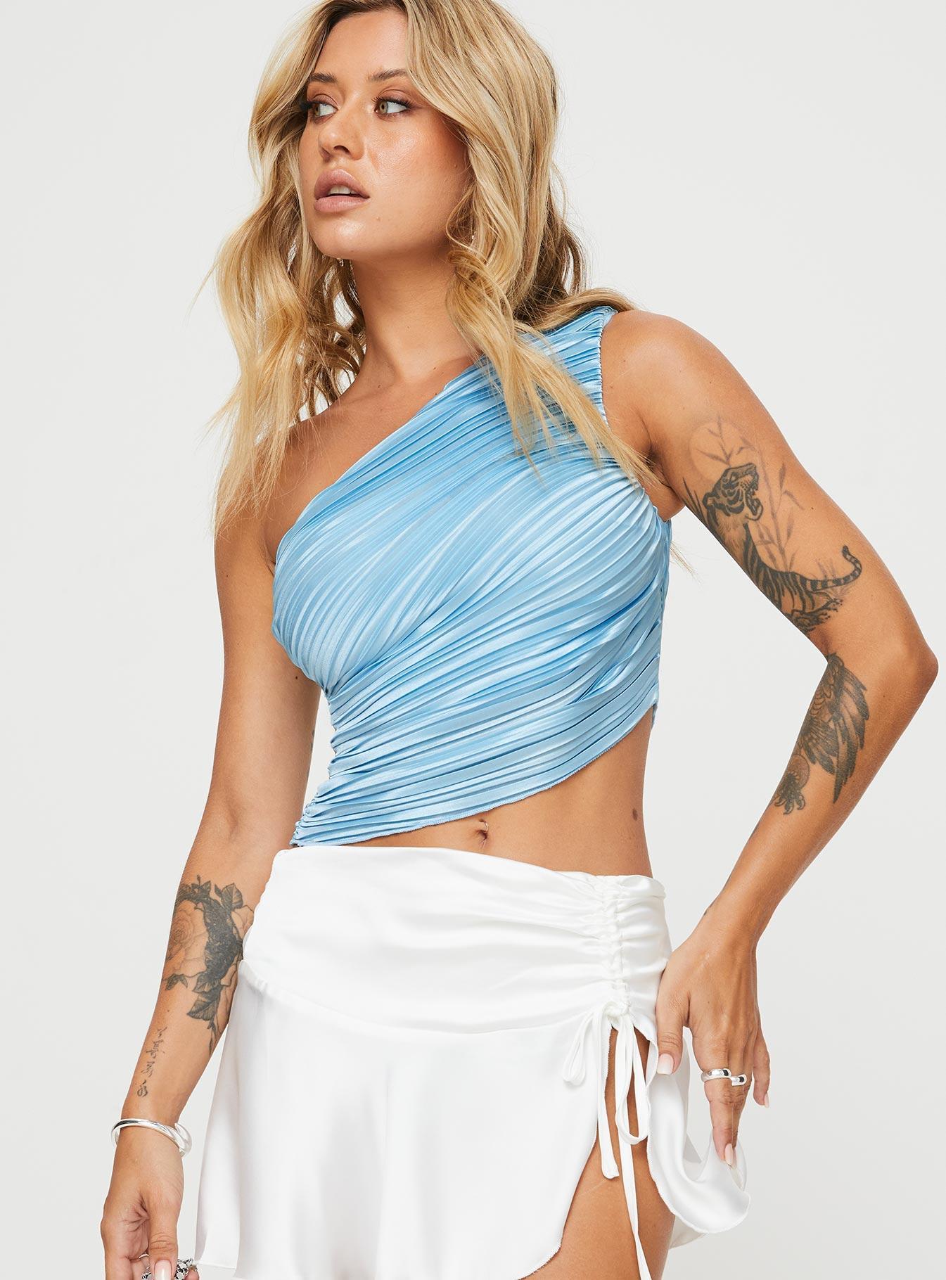 Brinstead One Shoulder Top Blue Product Image