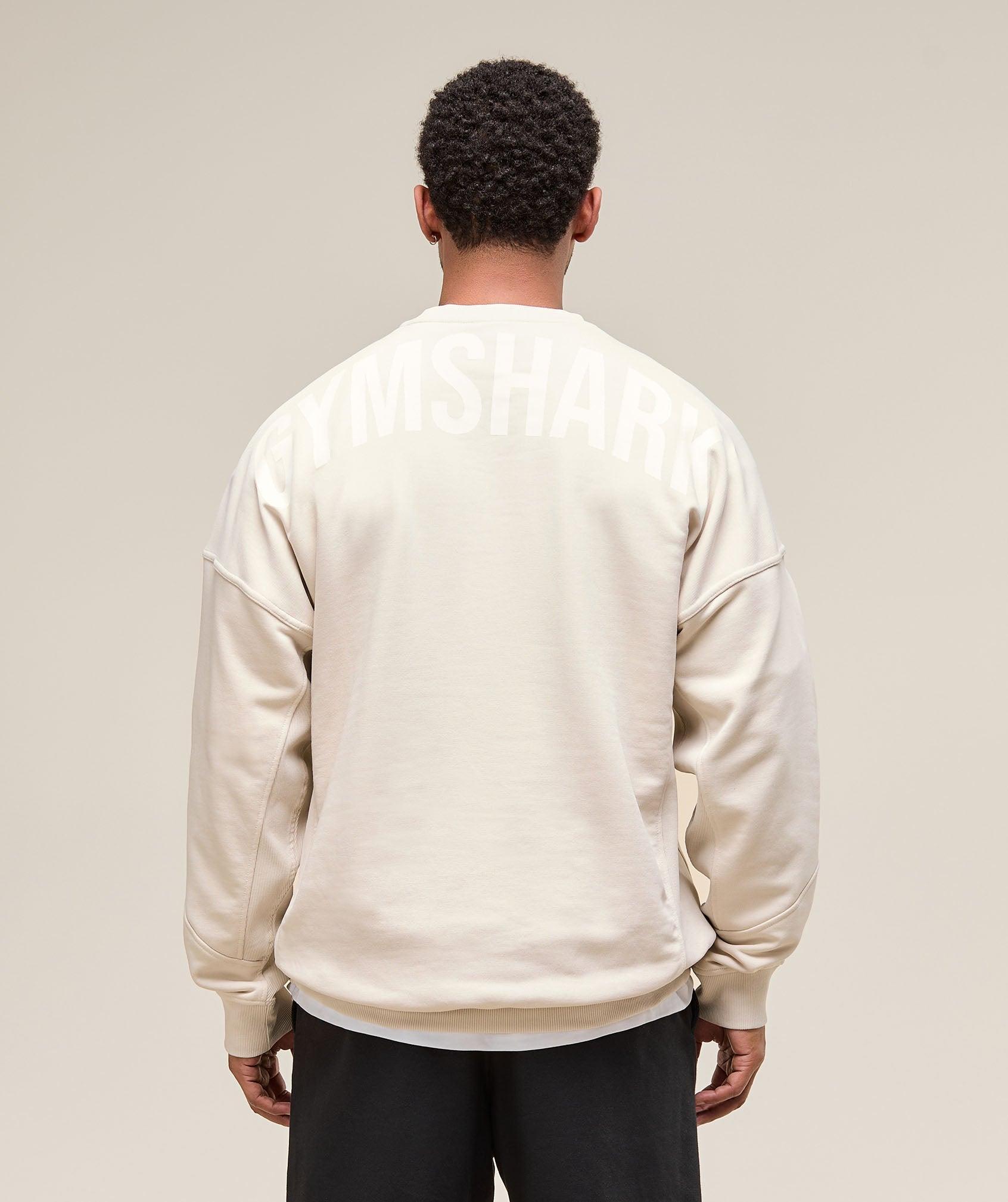 Gymshark Power Crew - Oat White Male Product Image