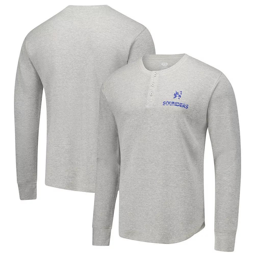 Men's Concepts Sport Gray Seattle Sounders FC Region Thermal Knit Henley Long Sleeve T-Shirt,  Product Image