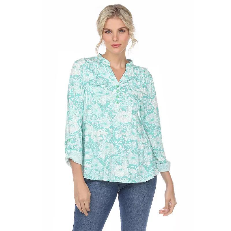 Womens Pleated Floral Print Blouse Product Image