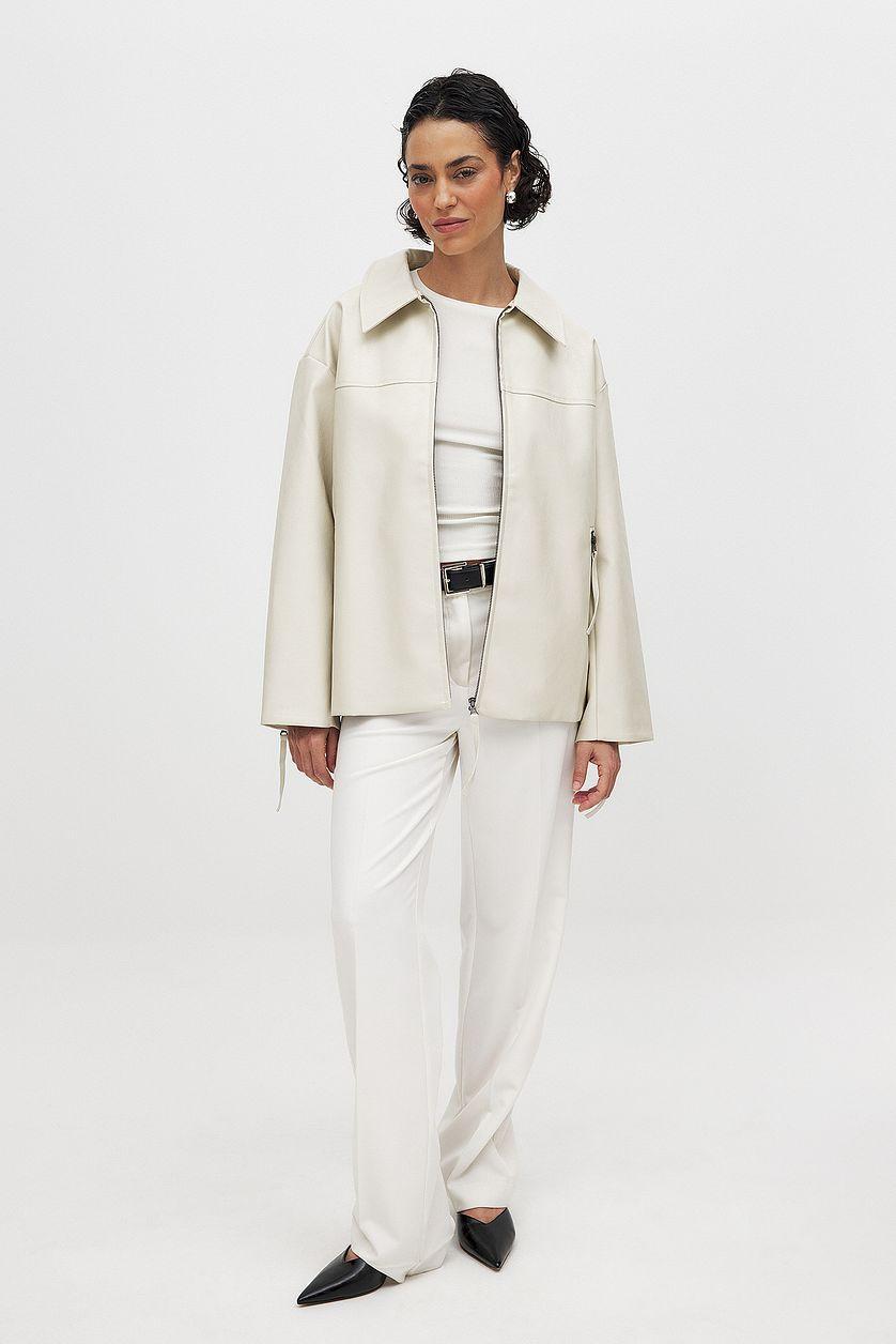 Zip Detail Shiny Pu Jacket Product Image