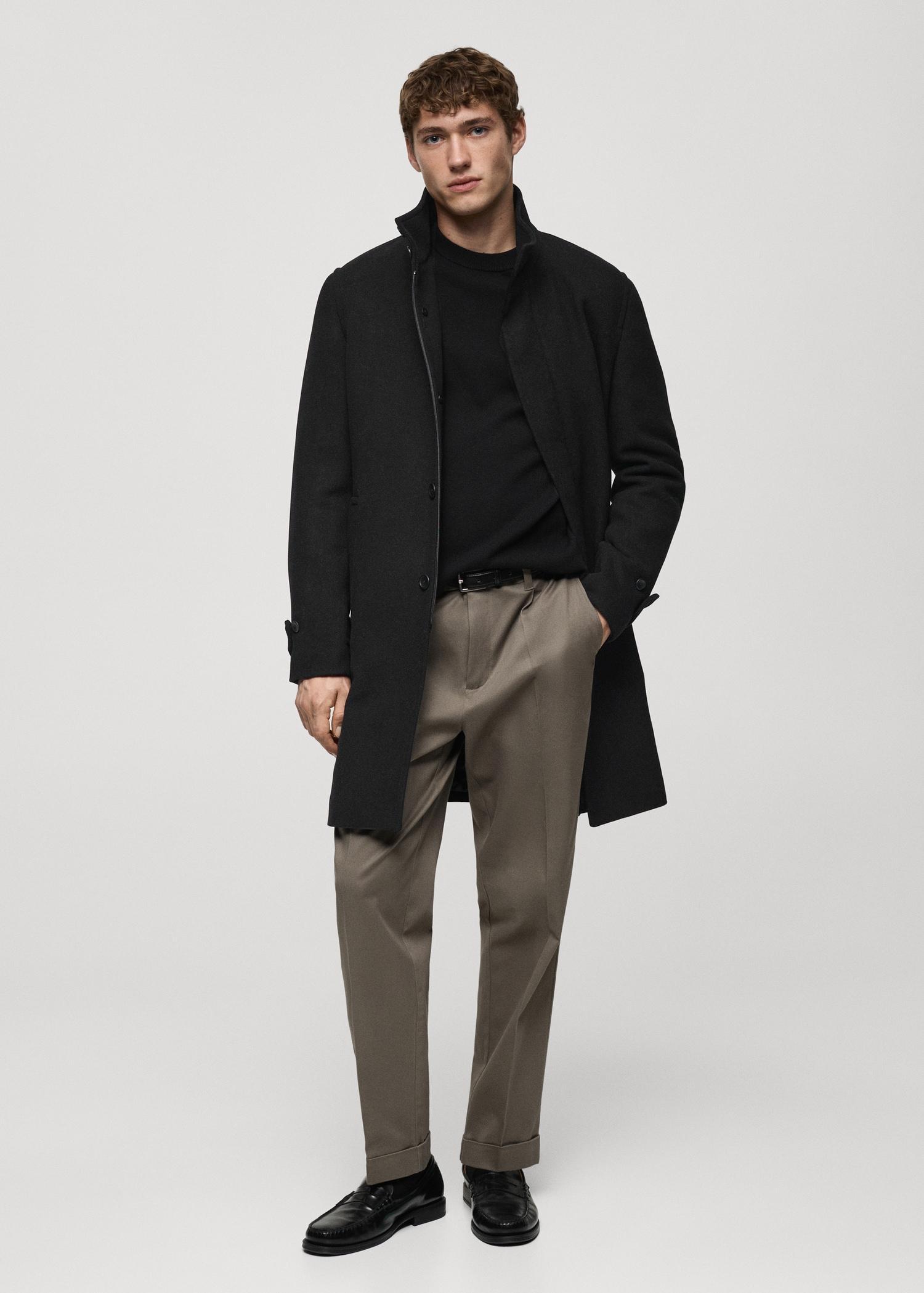 Quilted wool inner coat - Men | MANGO USA Product Image