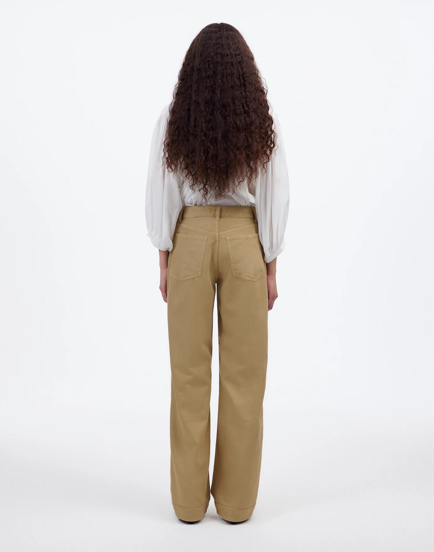 Pleated Low-Slung Baggy Jean in Garment Dye: Airy Denim Edition Product Image