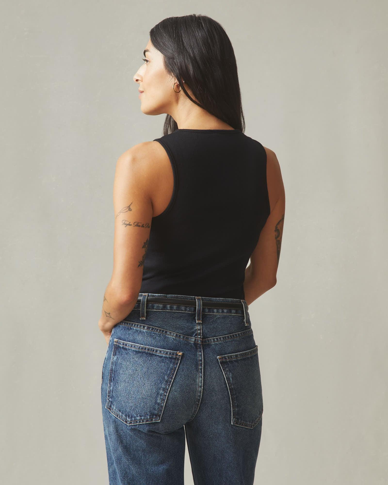 Women's Luxe Rib Tank - Black Product Image