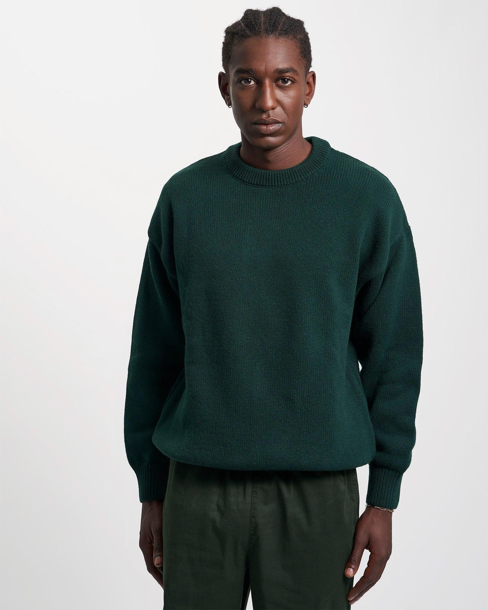 Oversized Merino Wool Crew - Lava Grey Product Image