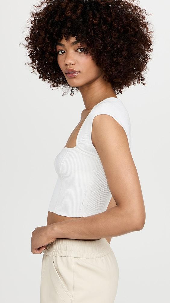 SIMKHAI Abia Compact Rib Cropped Tee | Shopbop Product Image