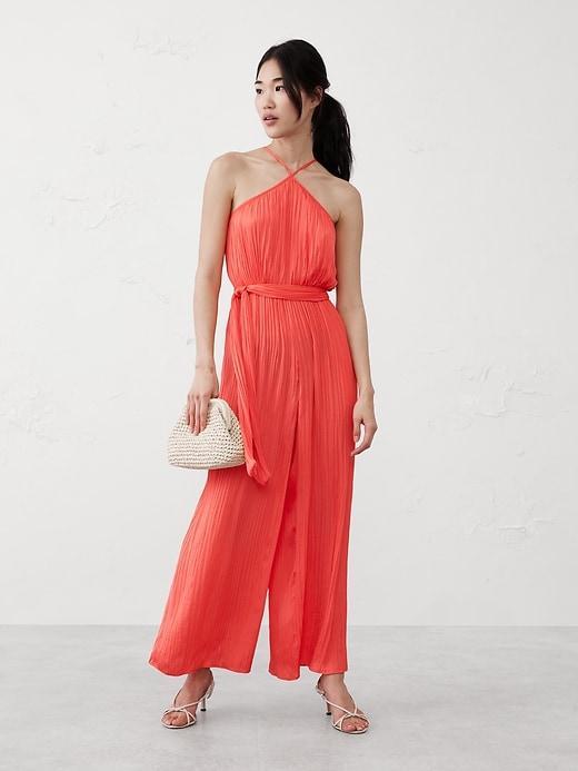 Halter Elastic-Waist Jumpsuit Product Image