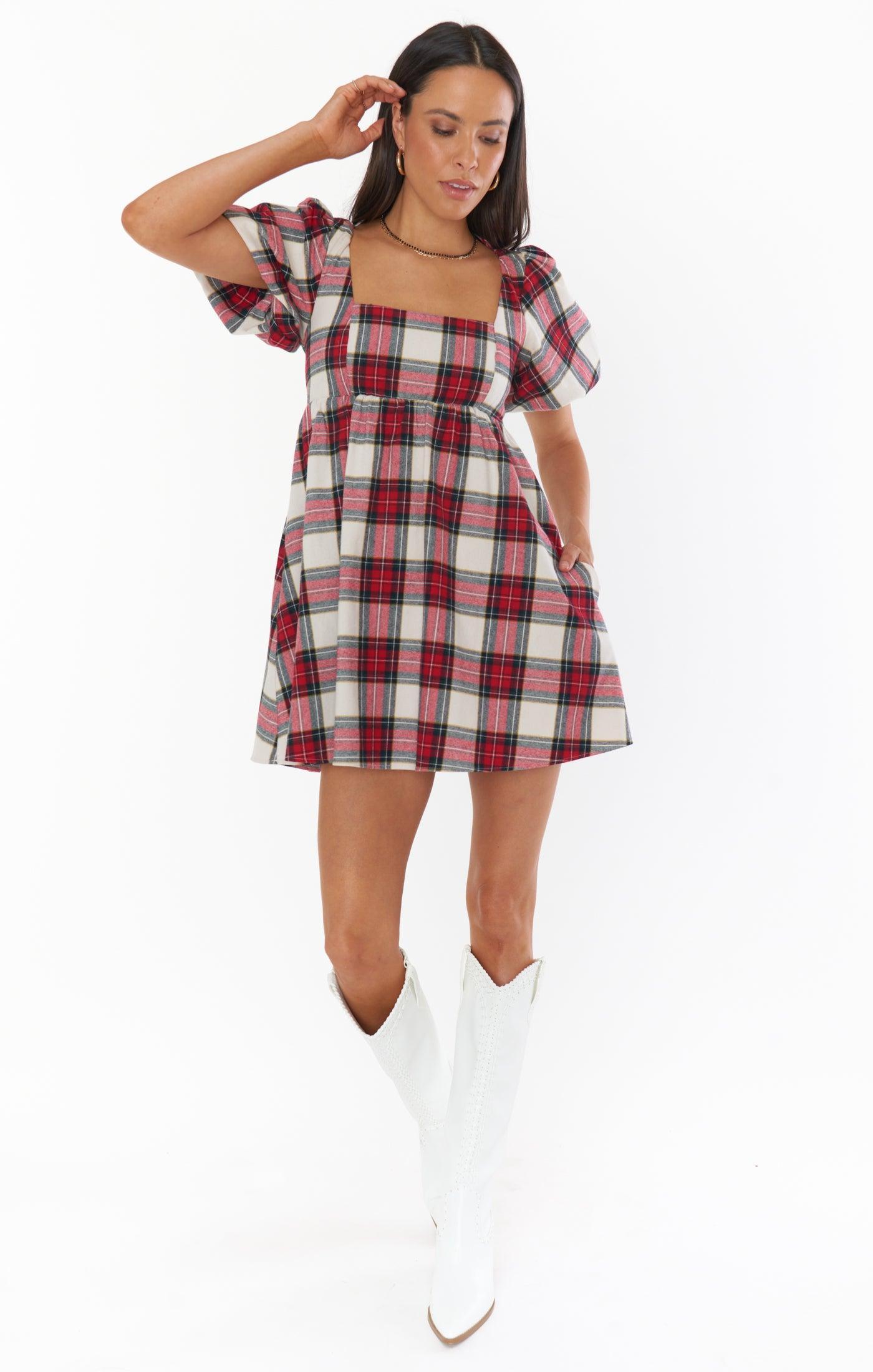 Smitten Babydoll Dress ~ Winter Plaid Product Image