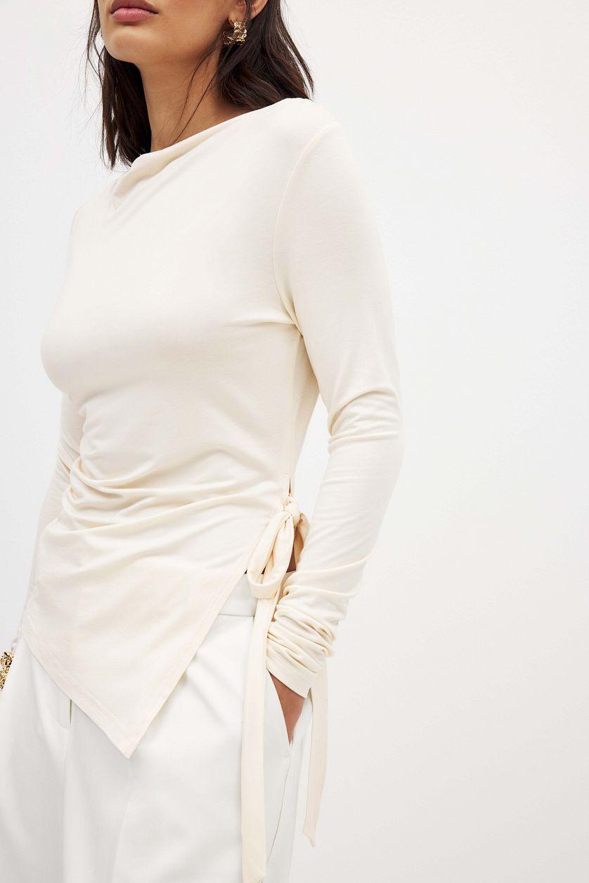 Soft Line Tie Side Top Offwhite Product Image