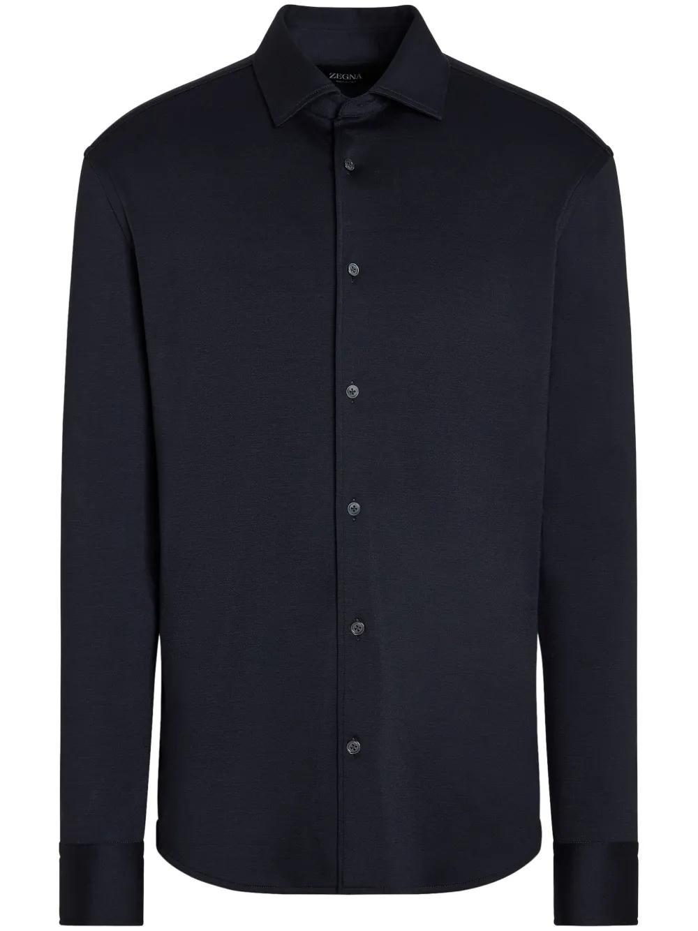 ZEGNA Navy Blue Centoventimila Cotton Shirt Product Image