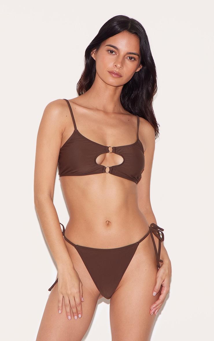 Chocolate Tie Side Bikini Bottoms Product Image