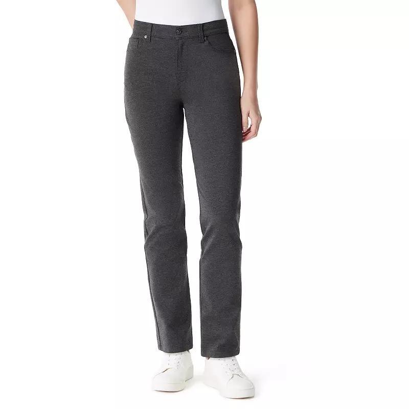 Women's Gloria Vanderbilt Amanda Ponte Pants, Size: 10 Regular, Grey Grey Product Image