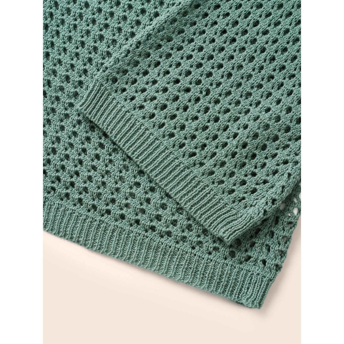 Plus Size Cotton Texture Cut Out Bell Sleeve Cardigan Greenbean Women Casual Loose Long Sleeve Everyday Cardigans BloomChic 10/M Product Image