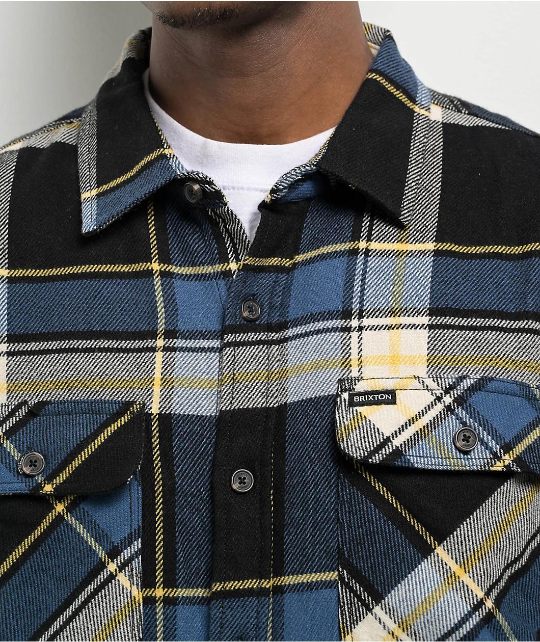 Brixton Bowery Joe Blue Flannel Shirt Product Image