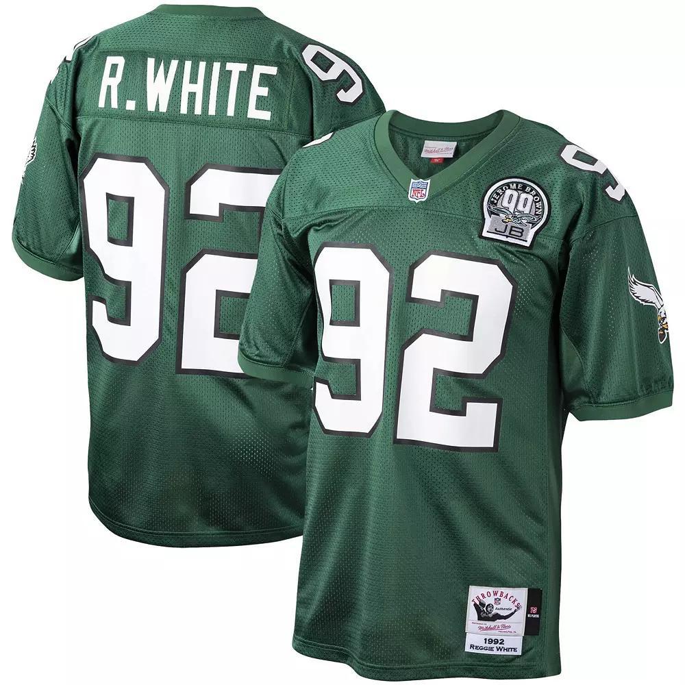 Men's Mitchell & Ness Reggie White Green Philadelphia Eagles Authentic Throwback Retired Player Jersey,  Product Image