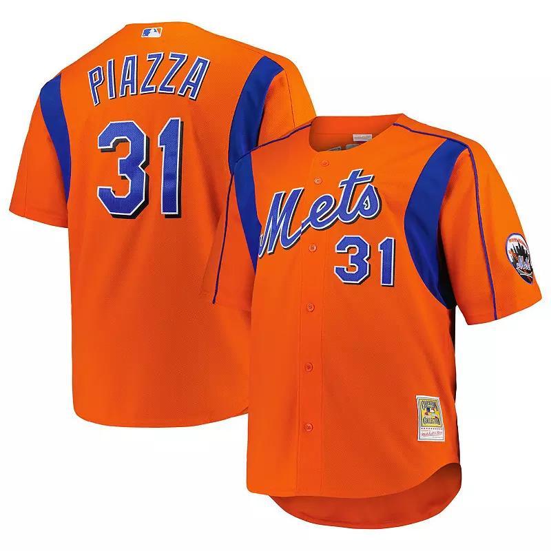 Mens Mitchell & Ness Mike Piazza New York Mets Big & Tall Cooperstown Collection Mesh Batting Practice Jersey Product Image