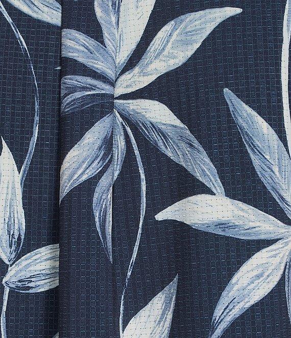 Rowm Performance Rec + Relax Short Sleeve Large Leaf Print Textured Shirt Product Image