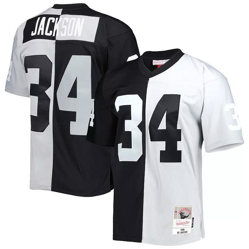 Men's Mitchell & Ness Bo Jackson Black/Silver Las Vegas Raiders 1988 Split Legacy Replica Jersey, Size: Small, Lvr Black Product Image