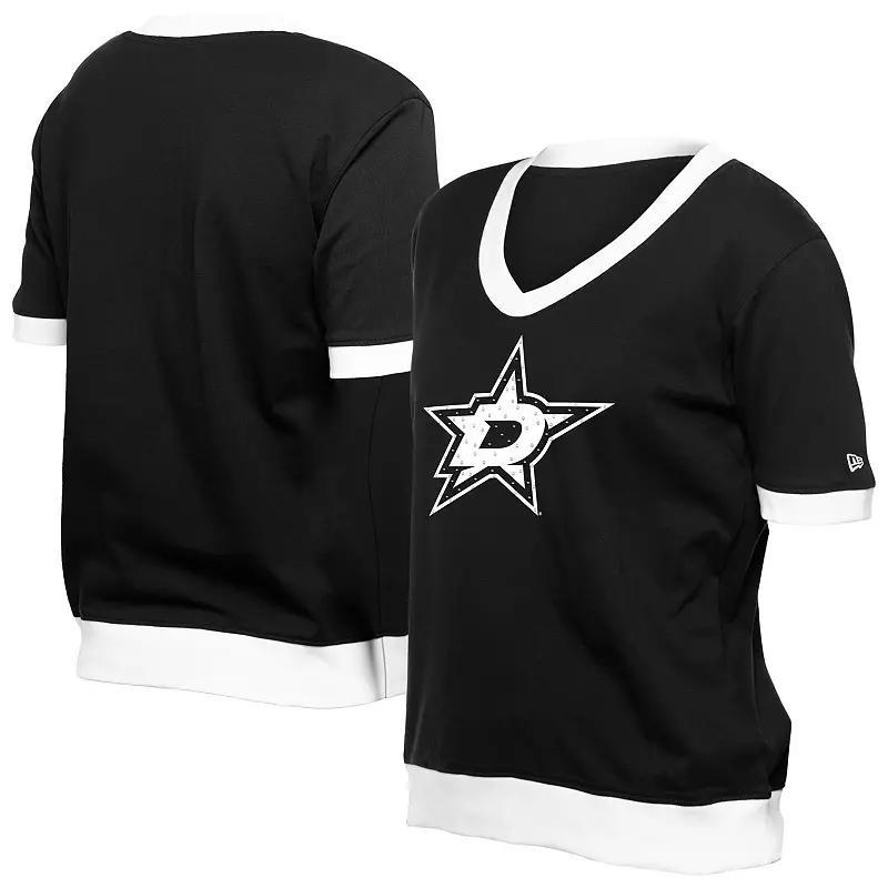 Women's New Era Black Dallas Stars Game Day Rhinestuds T-Shirt,  Product Image