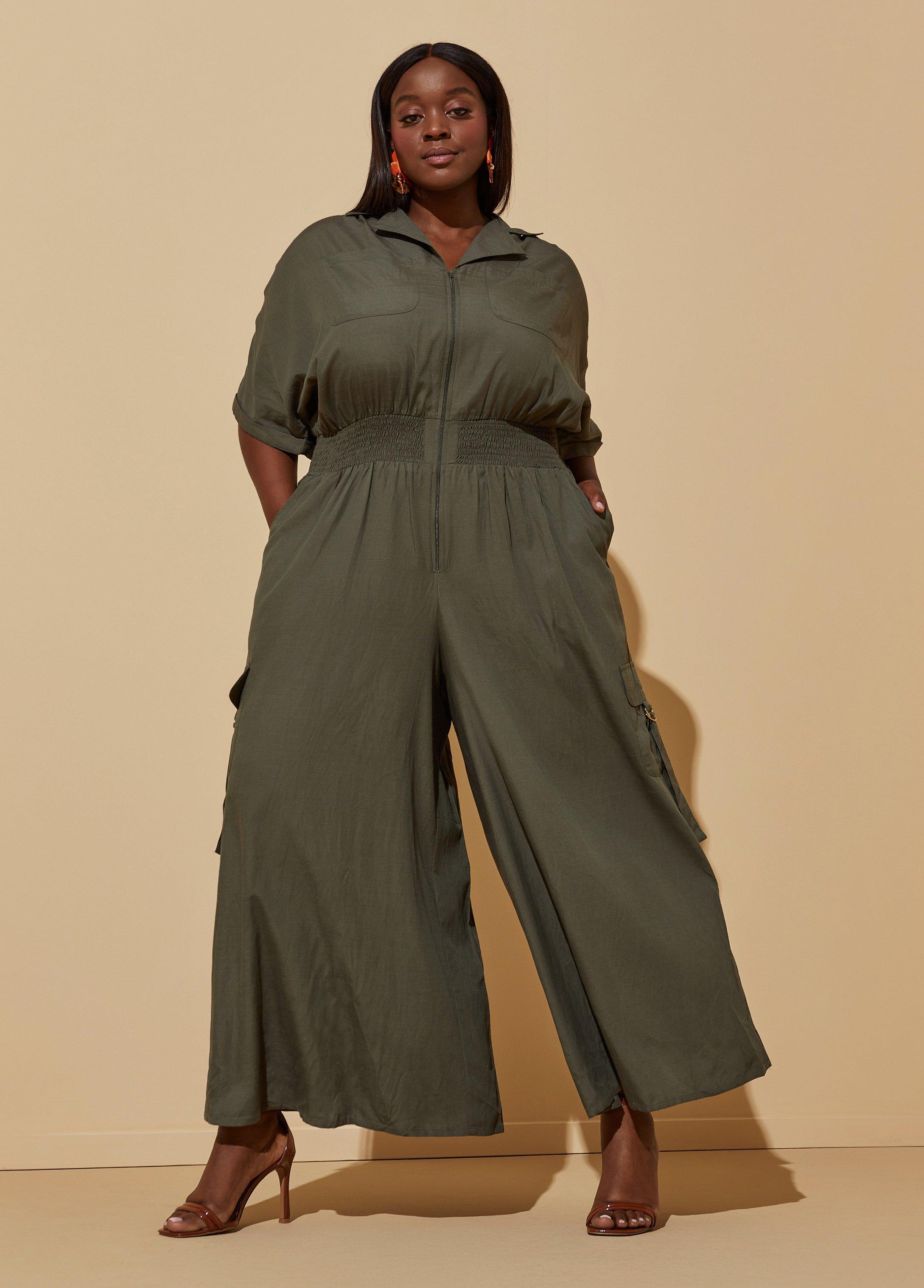 Wide Leg Cargo Jumpsuit Product Image