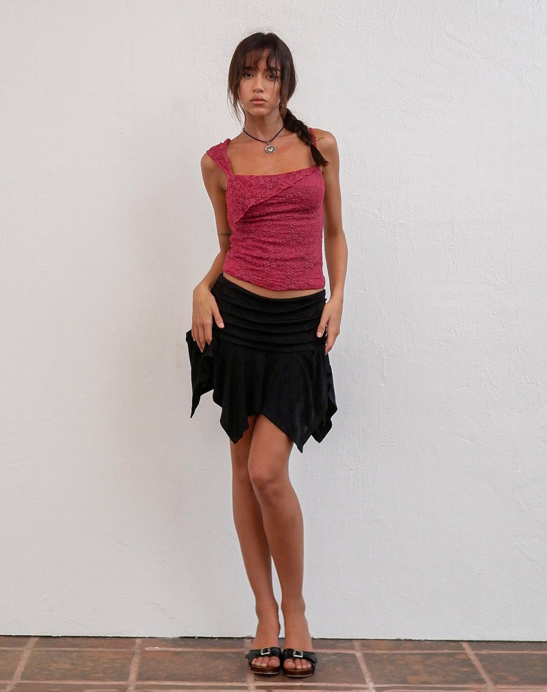 Sambu Lace Cami Top in Red Female Product Image