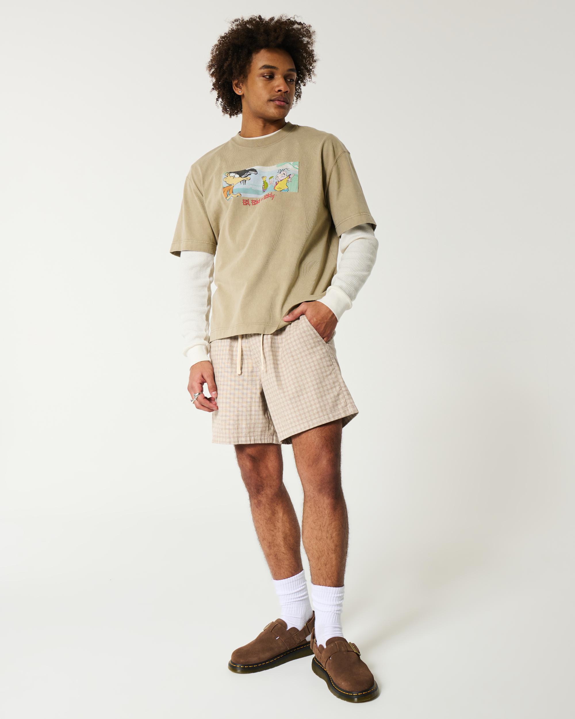 Mid-Thigh Twill Pull-On Shorts Product Image