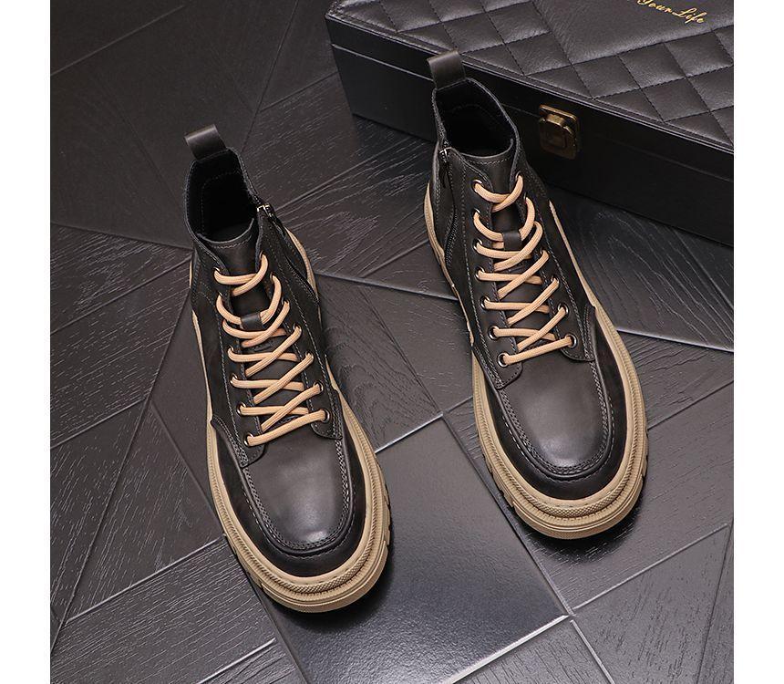 Lace-Up Platform Short Boots Product Image