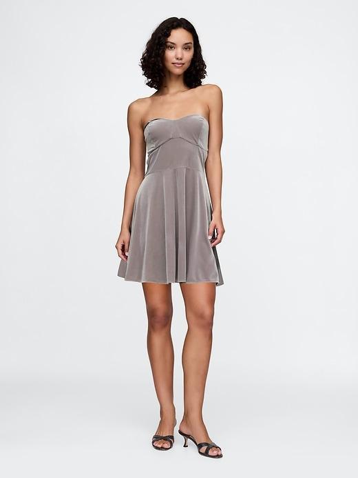 Strapless Velvet Mini Dress Product Image