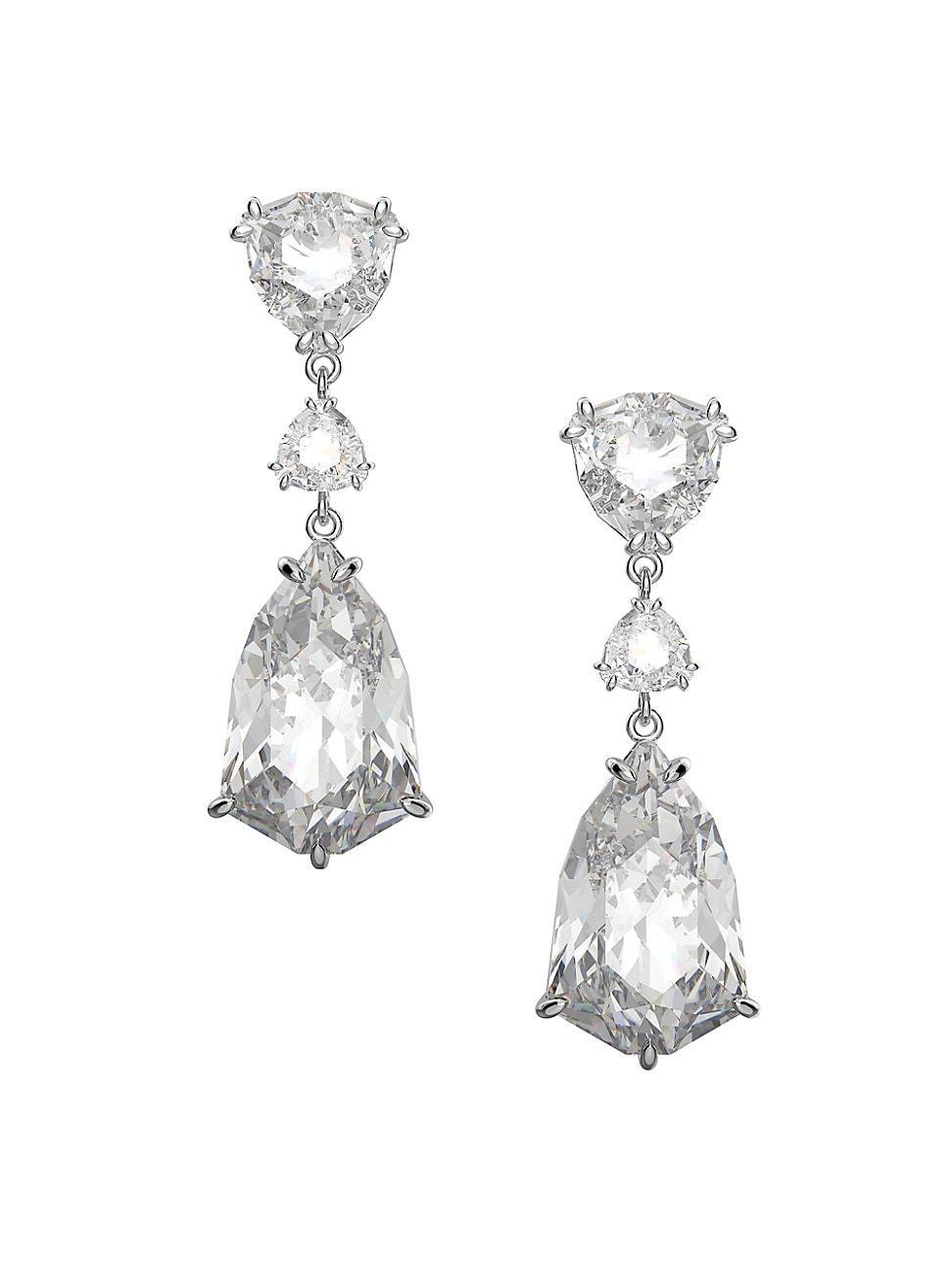 Swarovski Mesmera Trilliant Crystal Drop Earrings in Rhodium Plated Product Image