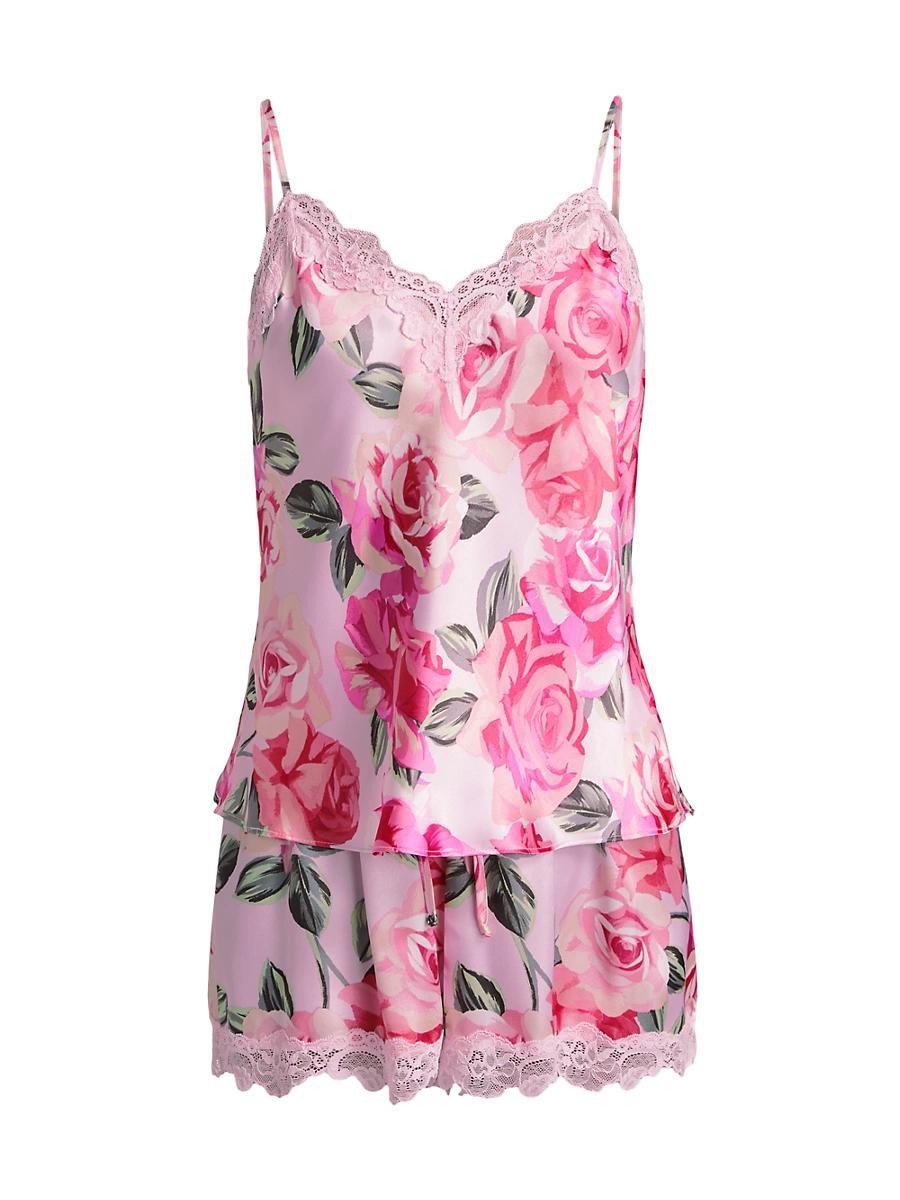 Womens Ella Rose Satin Camisole & Short Set Product Image