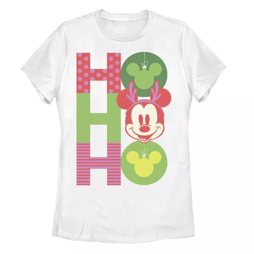 Disney's Mickey Mouse Juniors' Christmas Ornaments Graphic Tee, Women's,  Product Image