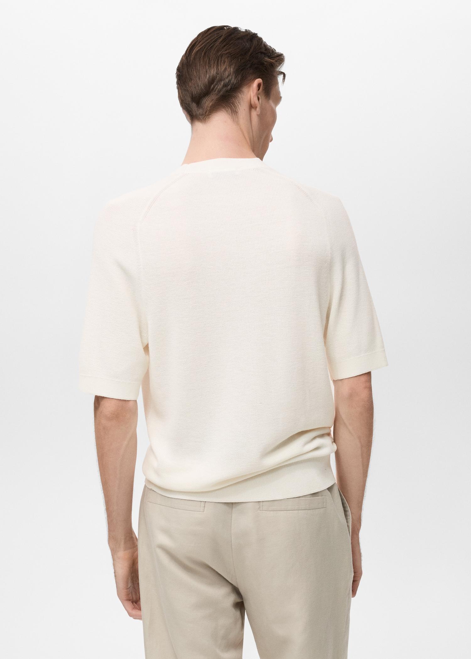 Fine-knit T-shirt - Men | MANGO USA Product Image