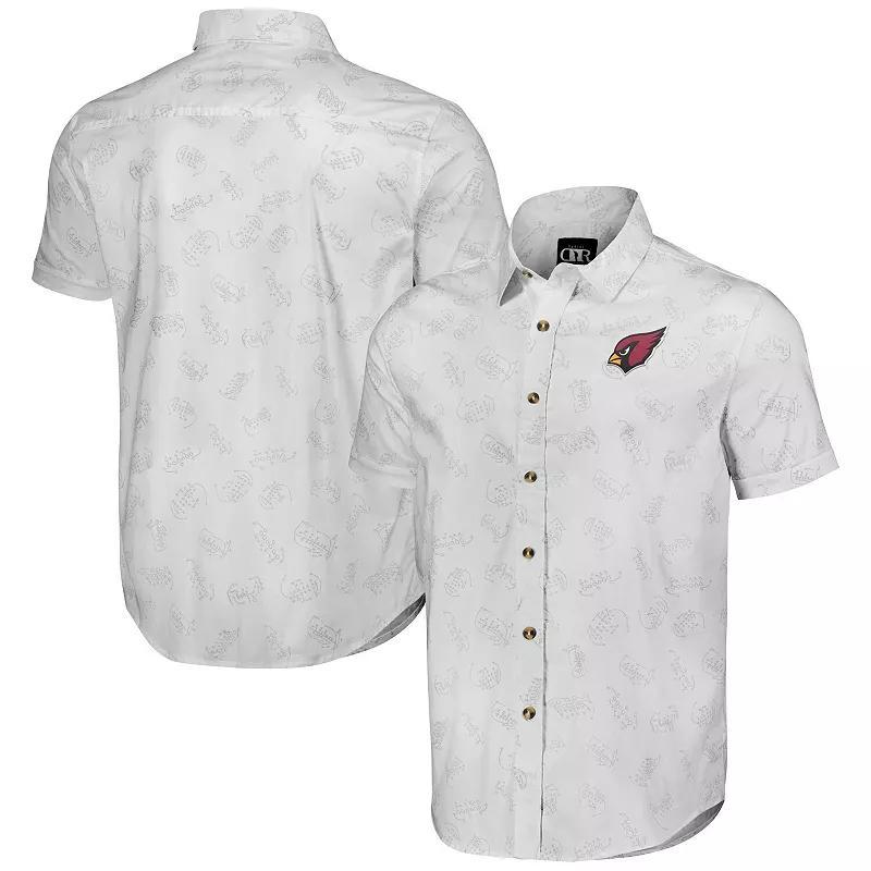 Men's NFL x Darius Rucker Collection by Fanatics White Arizona Cardinals Woven Short Sleeve Button Up Shirt, Size: Medium Product Image