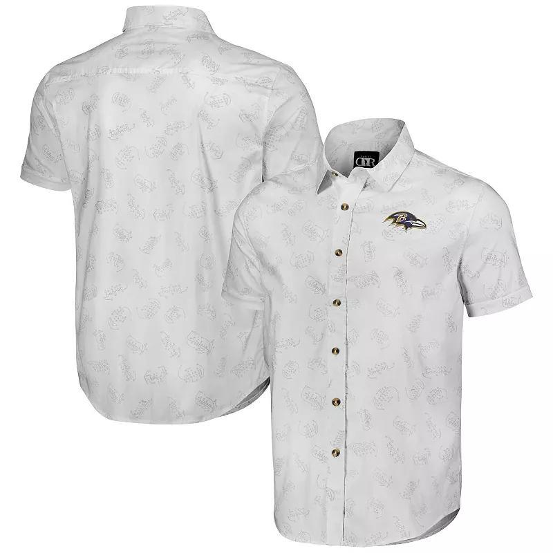 Men's NFL x Darius Rucker Collection by Fanatics White New Orleans Saints Woven Short Sleeve Button Up Shirt, Size: Small Product Image