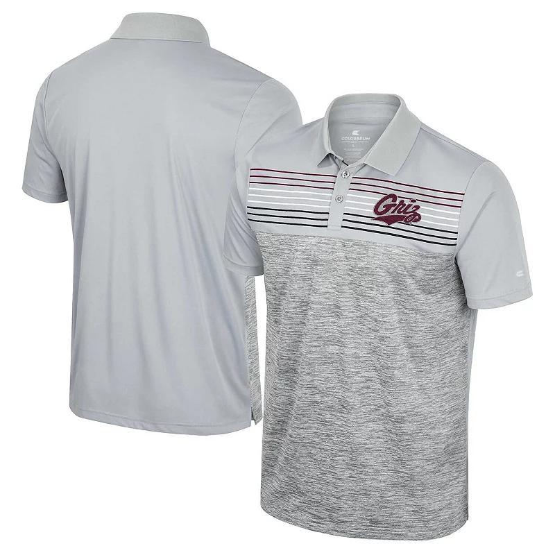 Men's Colosseum Gray Montana Grizzlies Cybernetic Polo,  Product Image