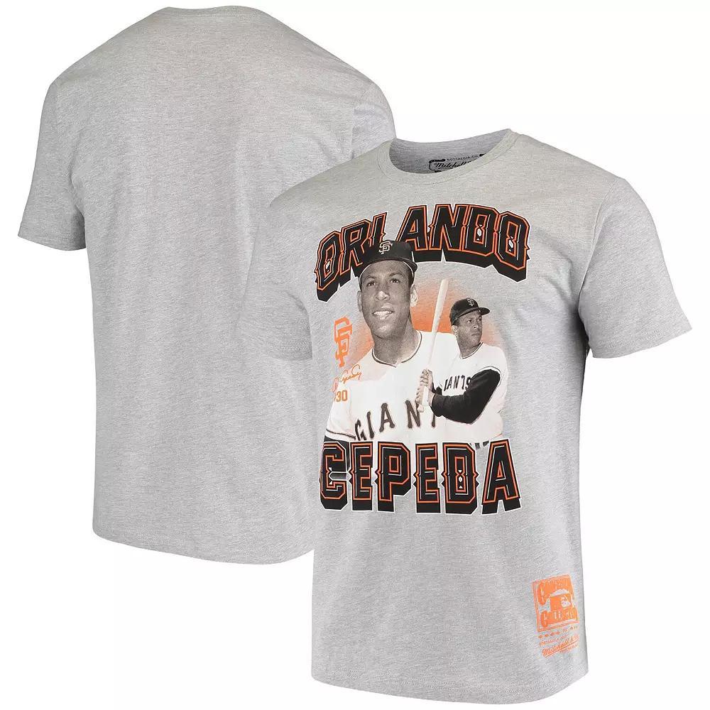 Men's Mitchell & Ness Orlando Cepeda Gray San Francisco Giants Name & Number T-Shirt,  Product Image