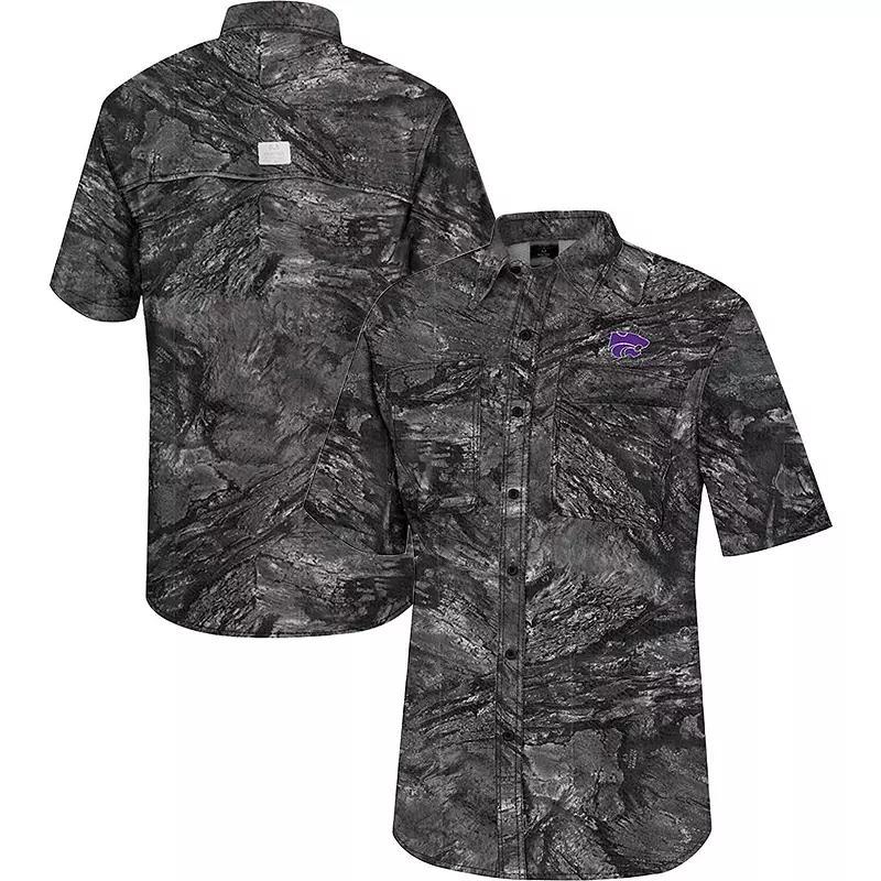 Men's Colosseum  Charcoal Appalachian State Mountaineers Realtree Aspect Charter Full-Button Fishing Shirt, Size: XL, App Charco Product Image