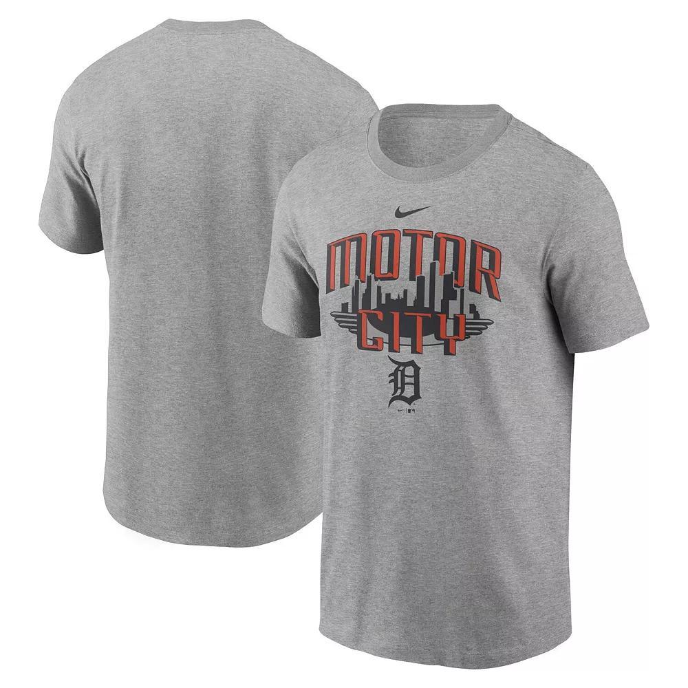 Men's Nike Heathered Gray Detroit Tigers Motor City Local Team T-Shirt, Size: Small, Grey Product Image