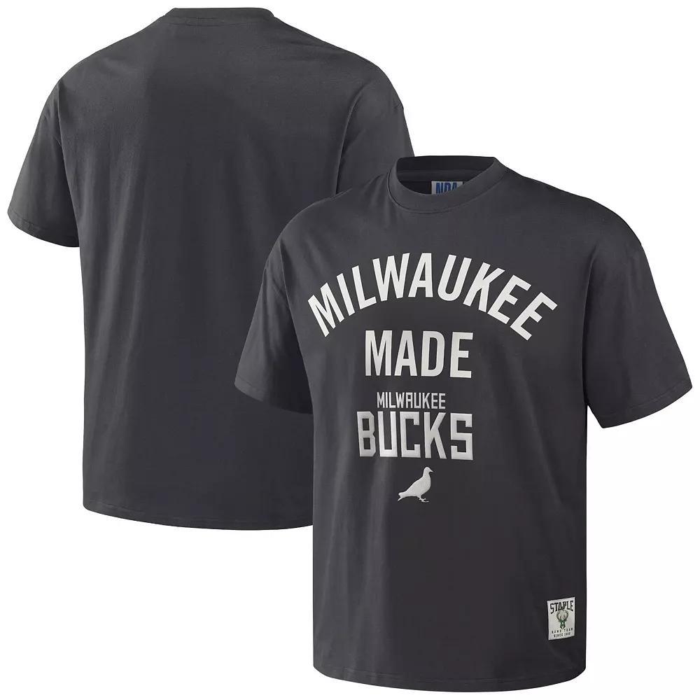Men's NBA x Staple Anthracite Milwaukee Bucks Heavyweight Over Product Image