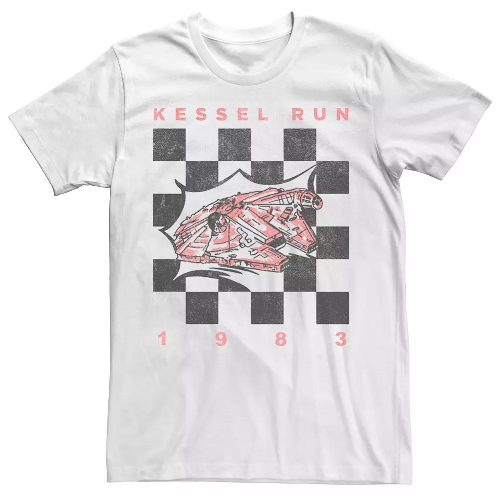 Men's Star Wars Retro Checkered Kessel Run 1983 Tee, Size: Small, White Product Image