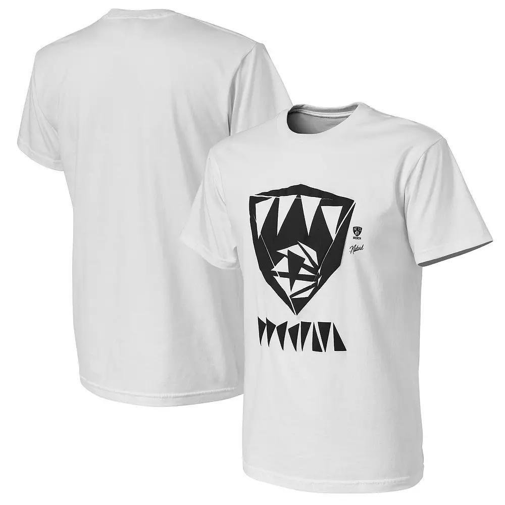 Men's NBA x Naturel White Brooklyn Nets No Caller ID T-Shirt, Size: 2XL Product Image