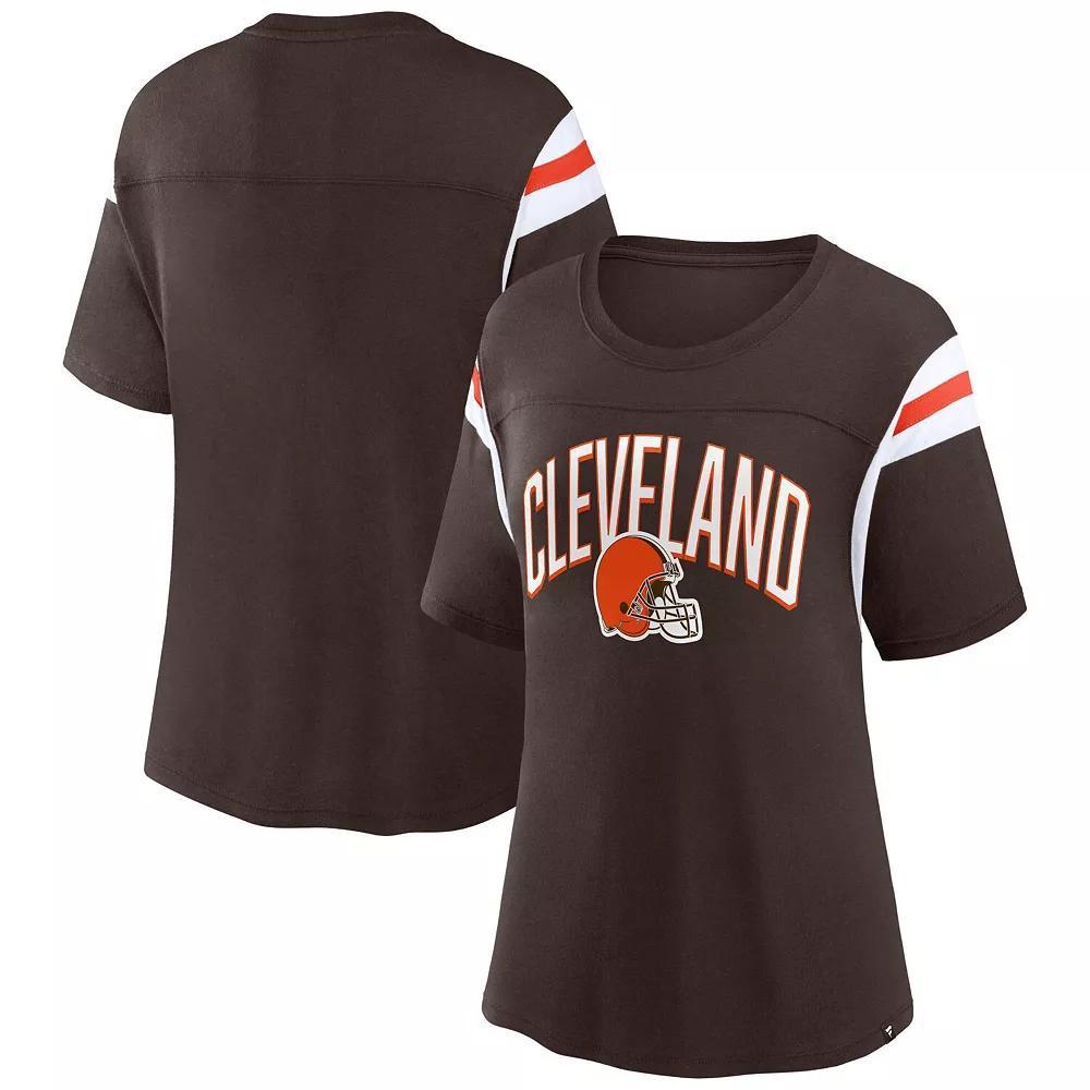 Women's Fanatics Branded Brown Cleveland Browns Earned Stripes T-Shirt,  Product Image