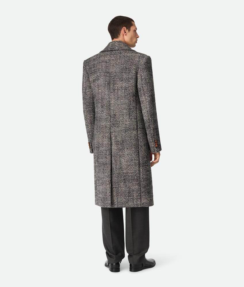 Men's Wool Chevron Coat in Black/chalk/beige Product Image