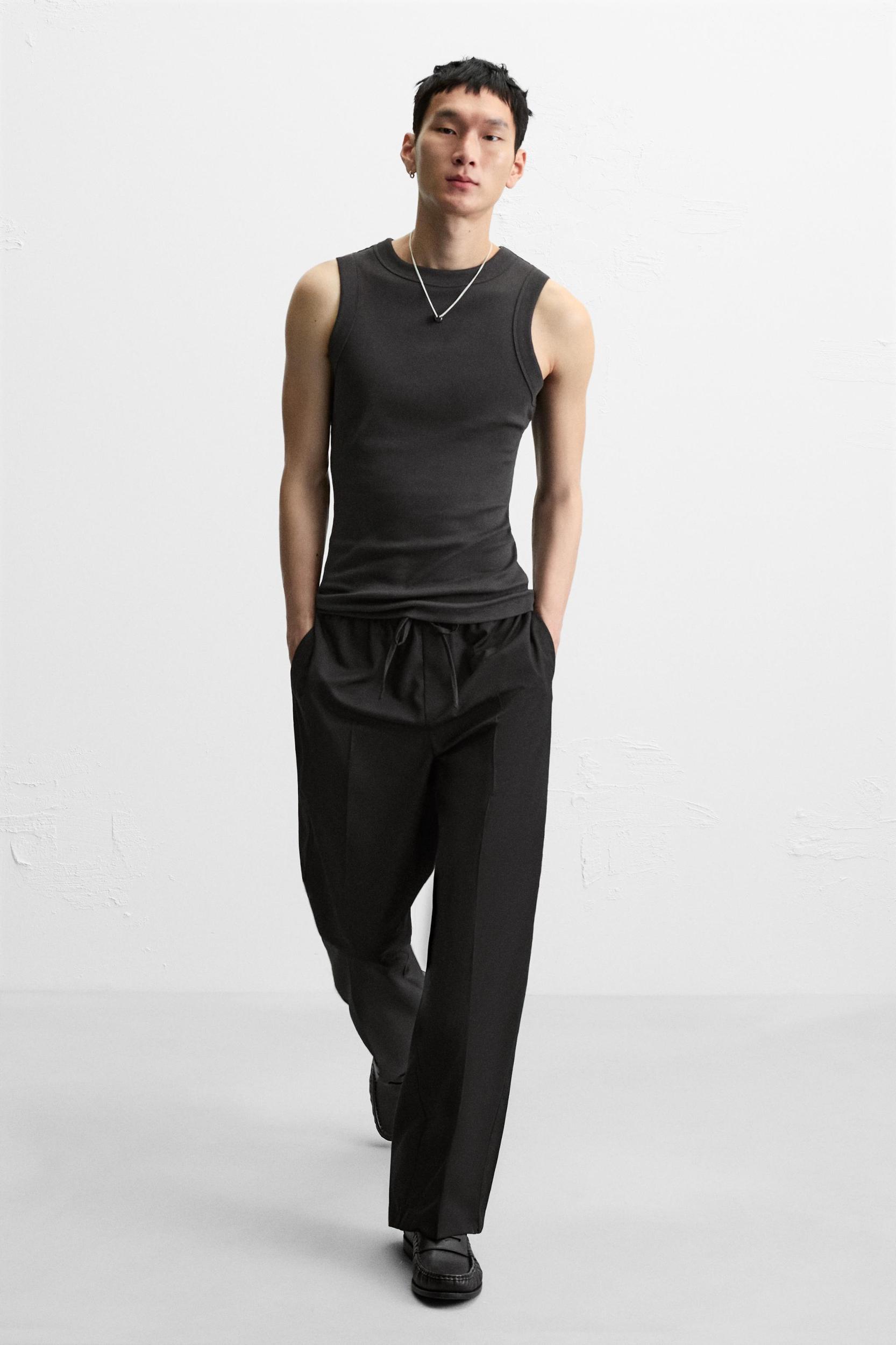RELAXED FIT PANTS WITH STRIPE Product Image