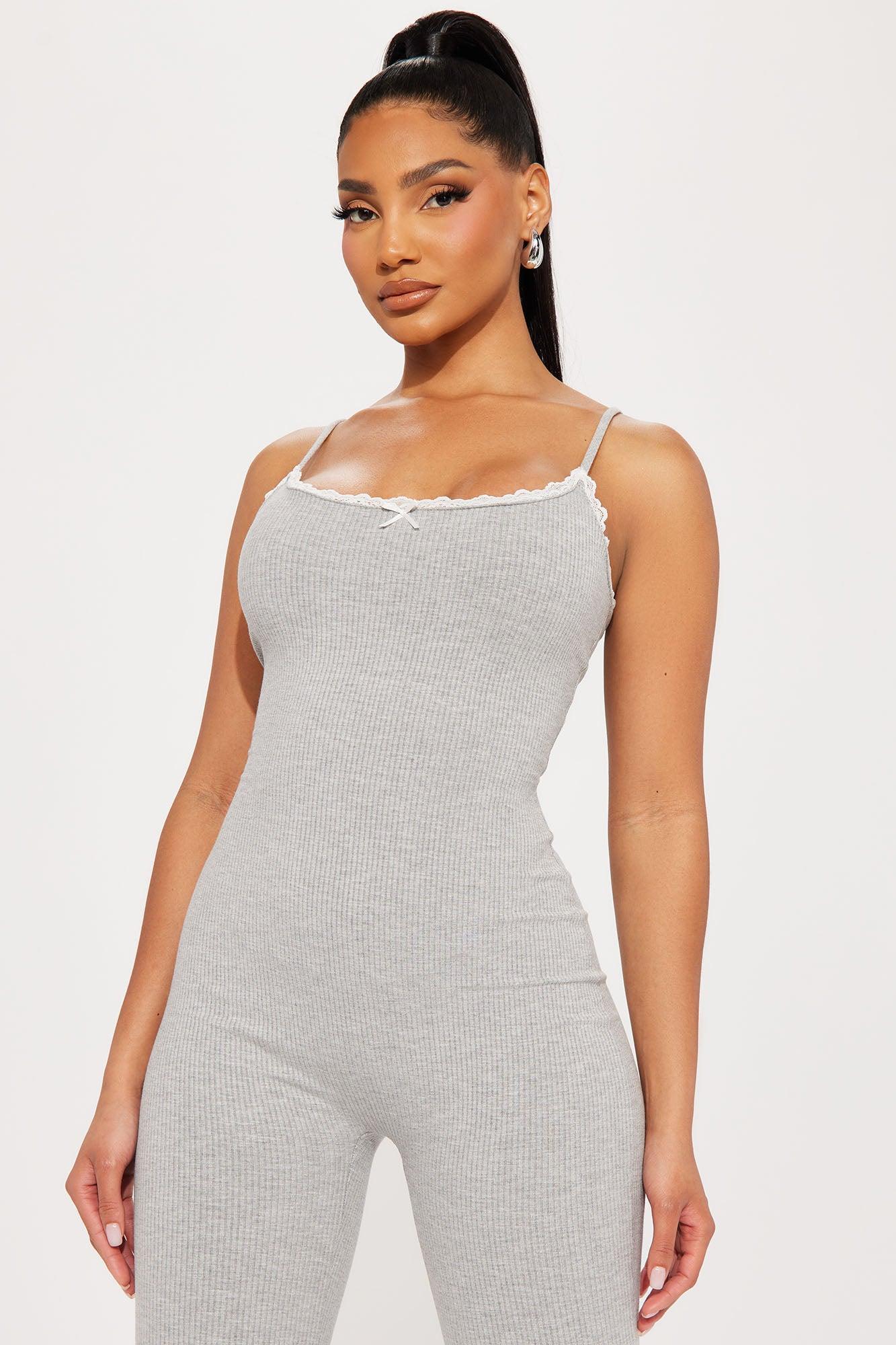 Julia Snatched Jumpsuit - Heather Grey Product Image