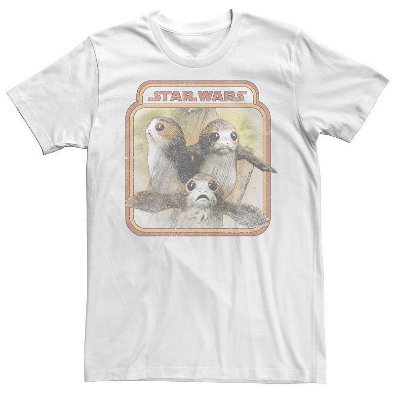 Men's Star Wars Last Jedi Porg Triplets Retro Box Tee, Size: Medium, Natural Product Image