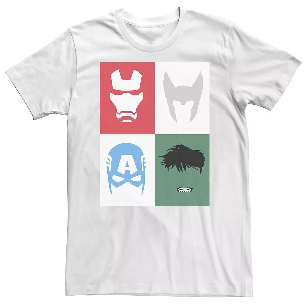 Big & Tall Marvel Avengers Classic Group Shot Silhouettes Poster Tee, Men's,  Product Image