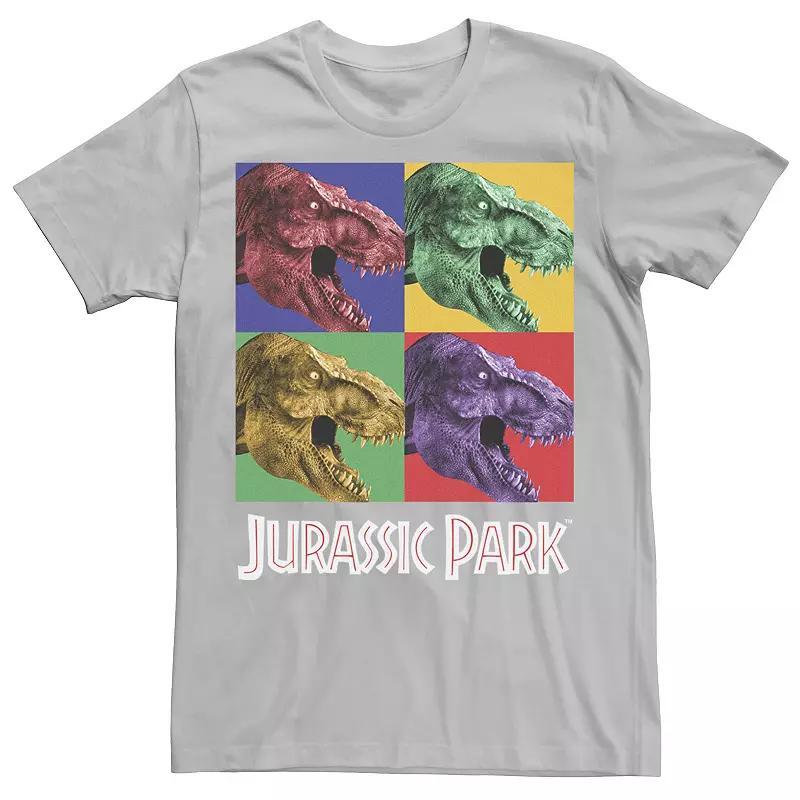 Men's Jurassic Park Four Square Dino Pop Art Style Tee, Size: Medium, Red Product Image