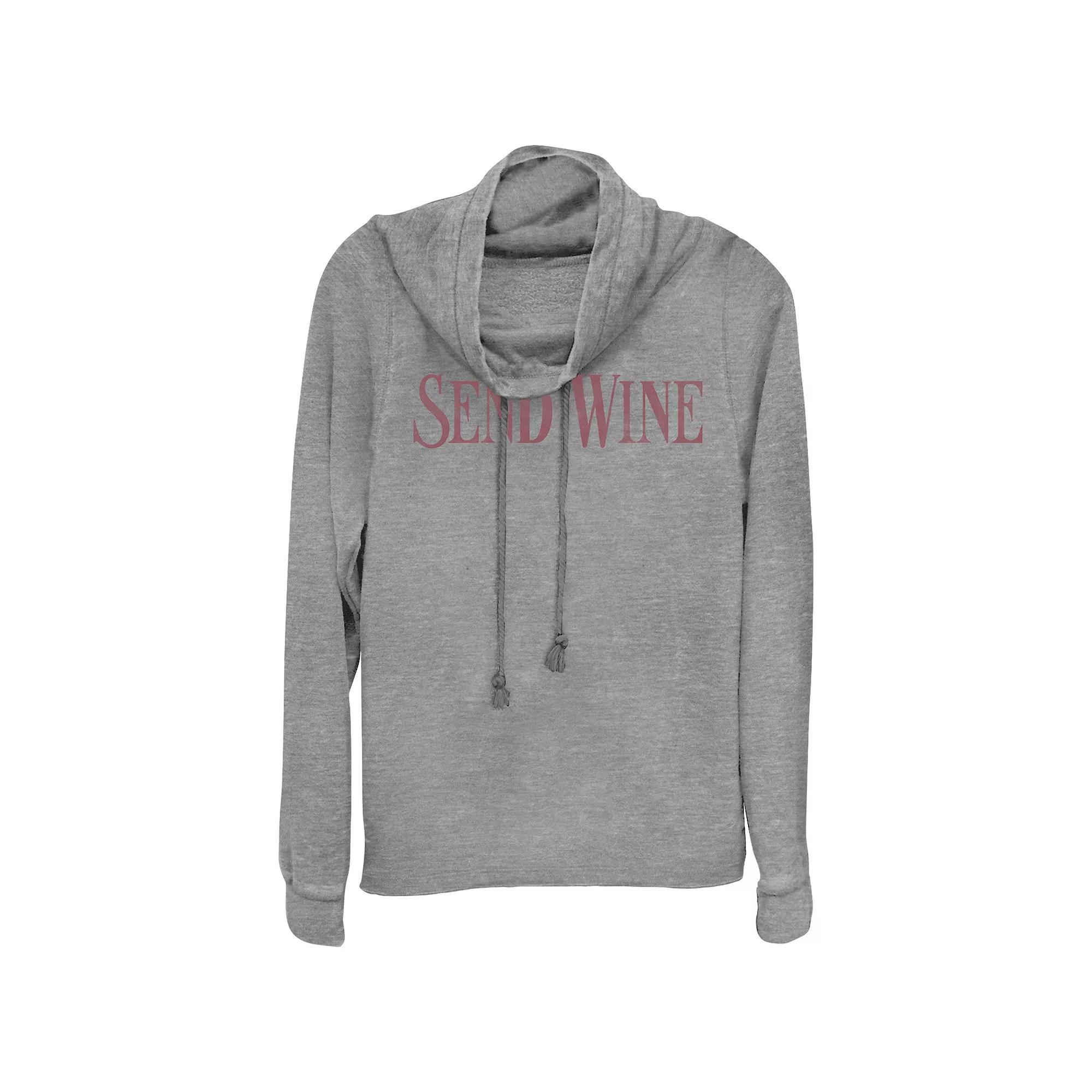 Women's Plus Send Wine Cowlneck Graphic Lightweight Long Sleeve, Girl's,  Product Image