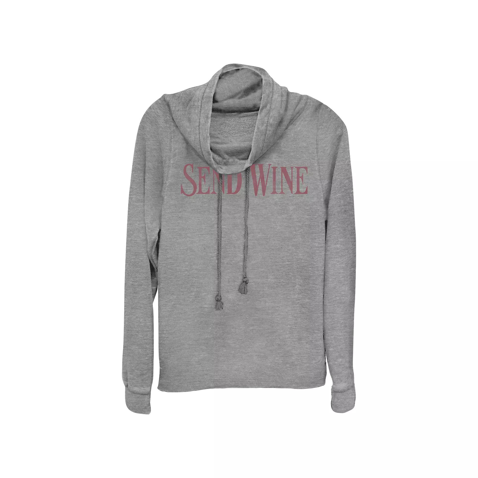 Women's Plus Send Wine Cowlneck Graphic Lightweight Long Sleeve, Girl's,  Product Image